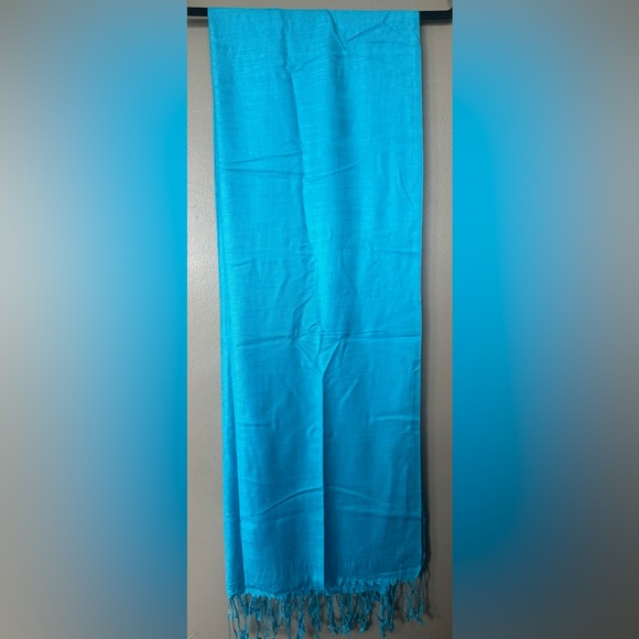 NWOT 2pk 100% Vicose Scarves Solid Blue Purple Wrap Extra Wide & Long w/ Fringe - Picture 12 of 16